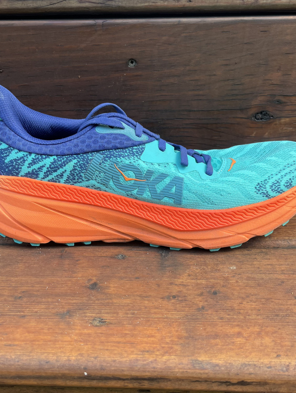 Hoka One One Challenger ATR 7 Running Shoe Size Men's 11D Turquoise Orange Gym
